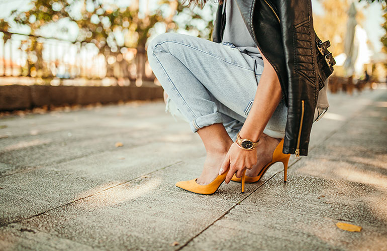 You crush your toes in pointy-toed shoes