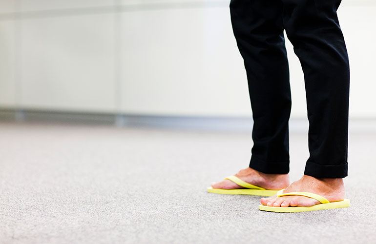 You don’t wear shoes with arch support