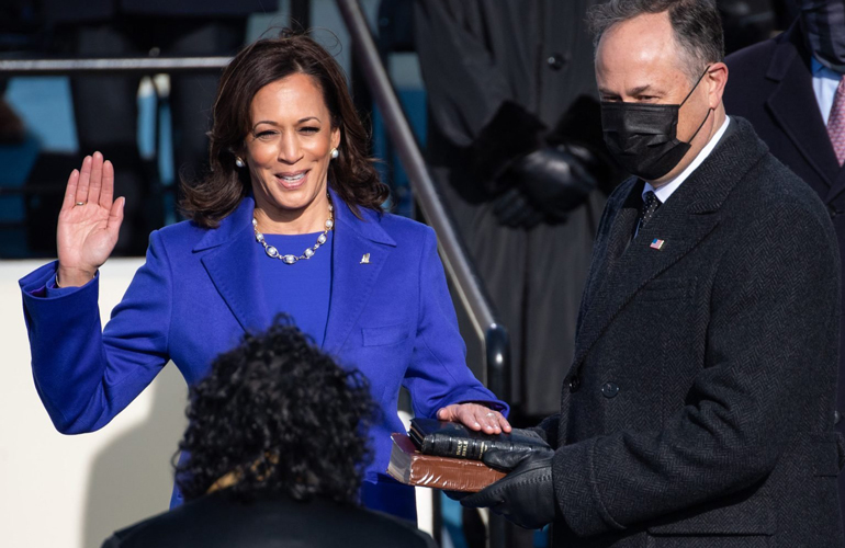 2021: First woman sworn in as Vice President