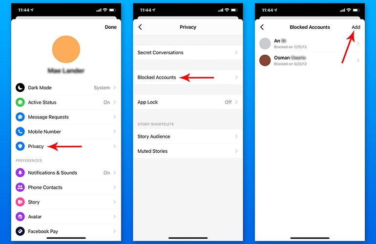 Here’s another way you can block someone on the Messenger mobile app: