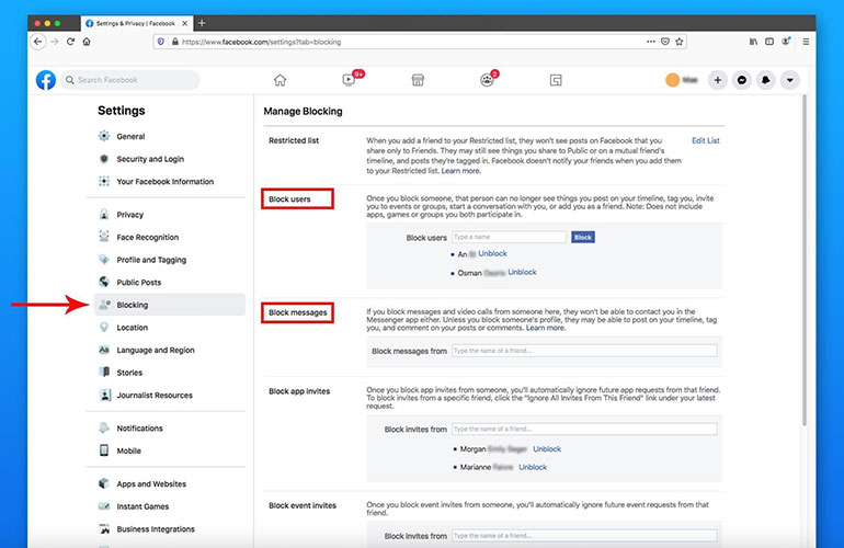 How to block someone’s messages on Facebook via desktop