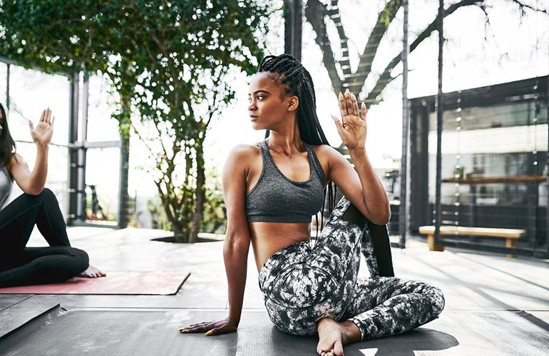 Bent-leg twist (Matsyendrasana)