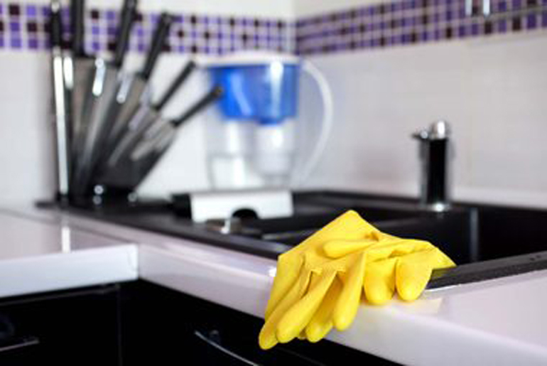 Wear gloves and a mask