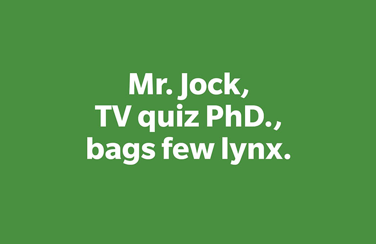 Pangram #2: Mr Jock