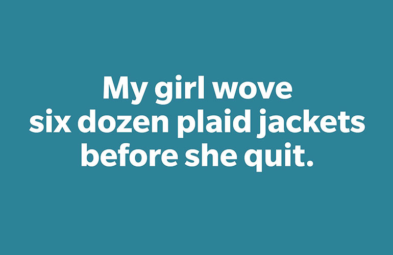 Pangram #5: Plaid jackets