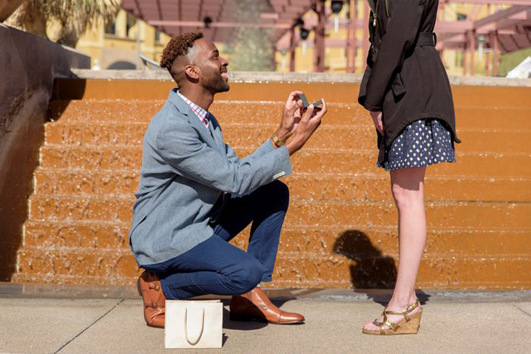 Kneeling to propose