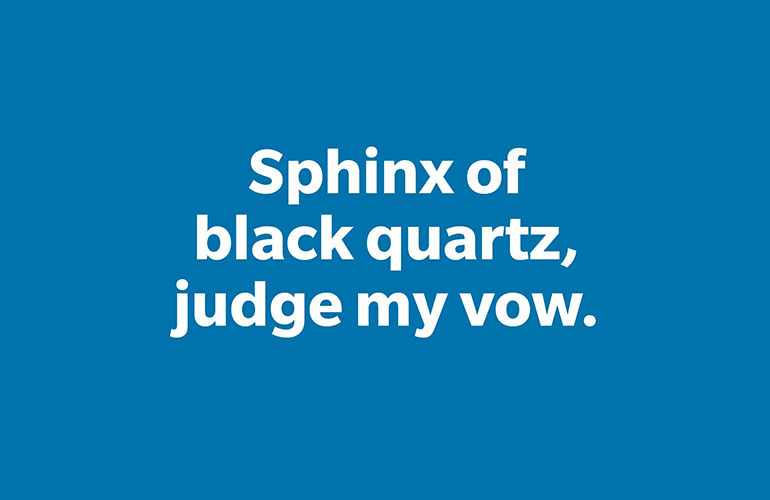 Pangram #7: Black quartz