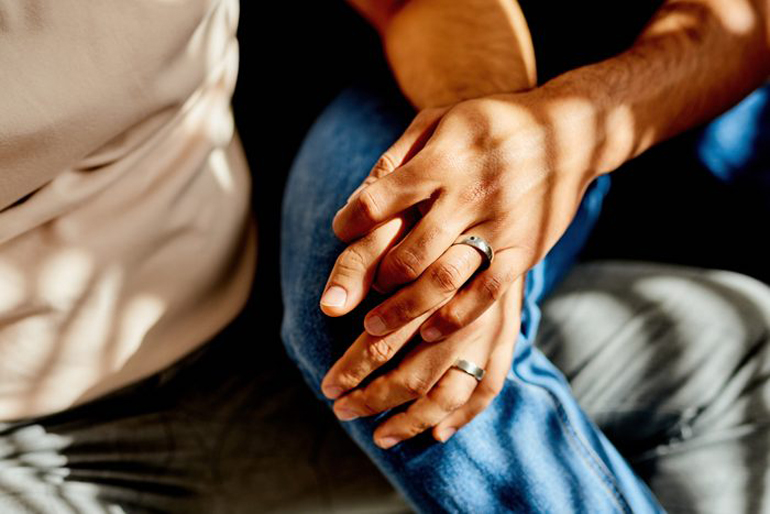 Wearing a wedding ring on the fourth finger