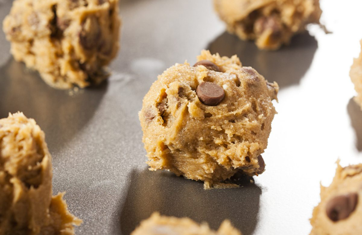 Use an ice cube tray to portion out cookie dough
