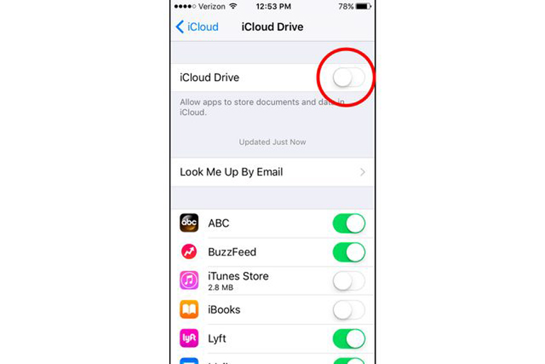 Turn off iCloud drive
