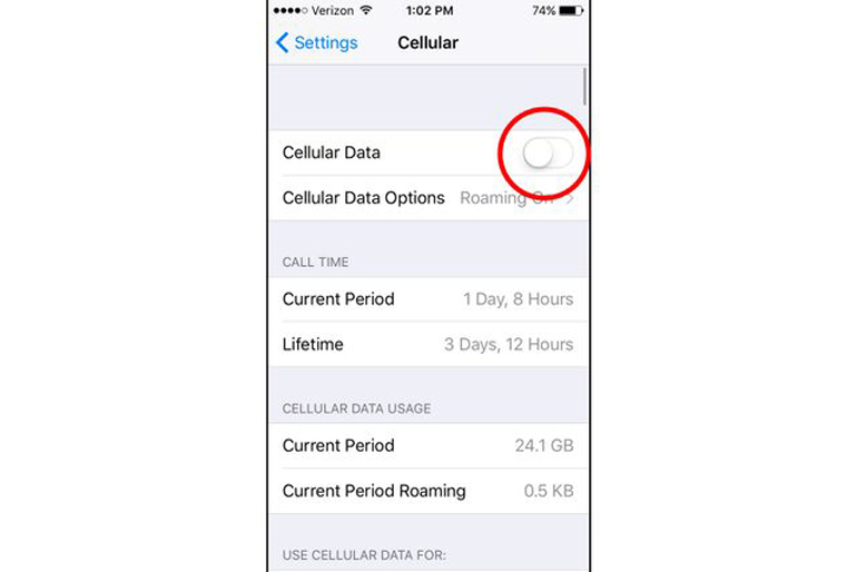 Turn off cellular data completely