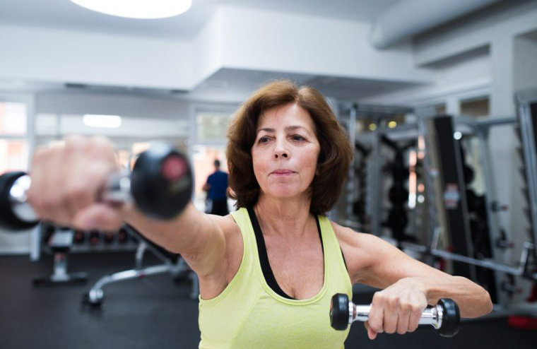 Best arm exercises: dumbbell punch