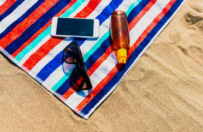 You keep your phone out at the beach