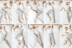 young man lie in bed with 10 different sleeping positions